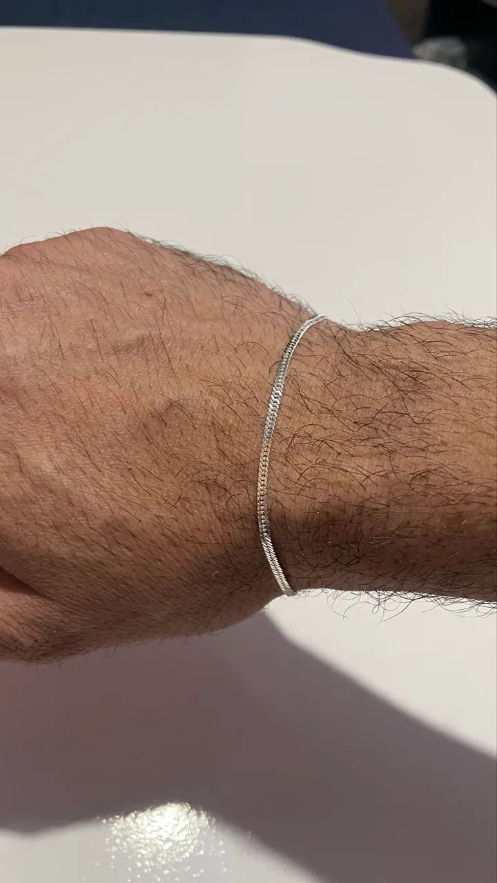 Pulseira elo duplo Prata  - Foto 4