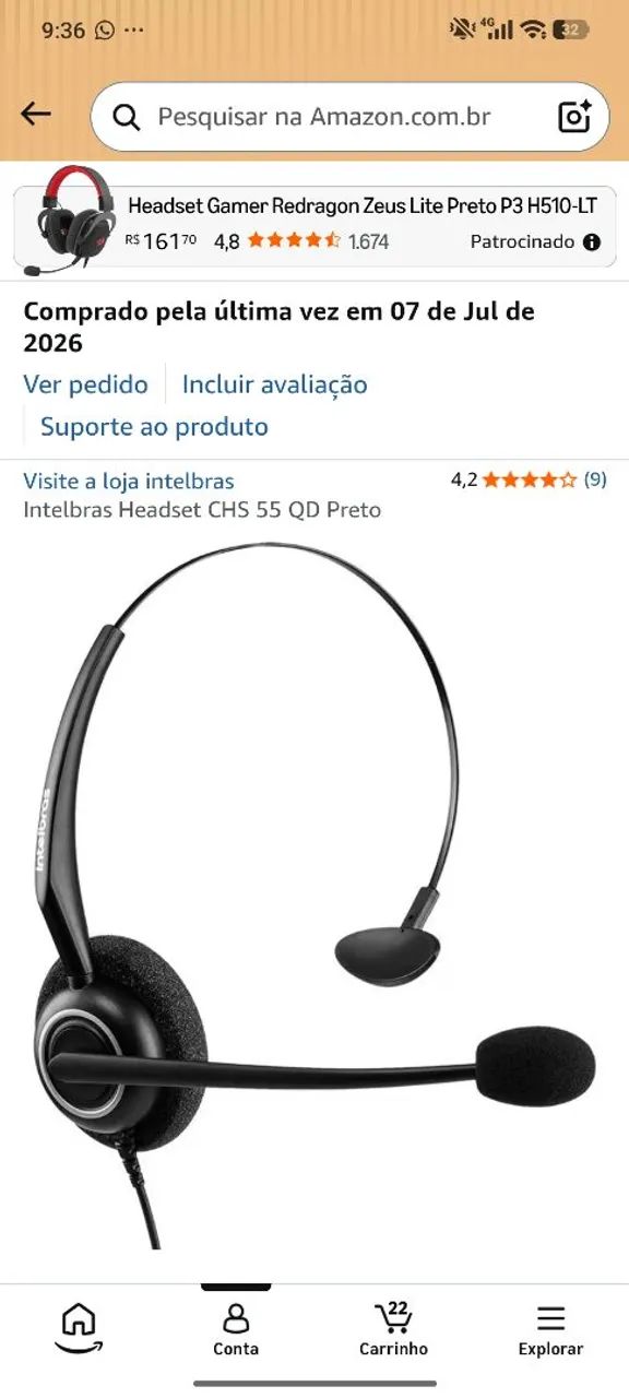 Fone Intelbras chs55
