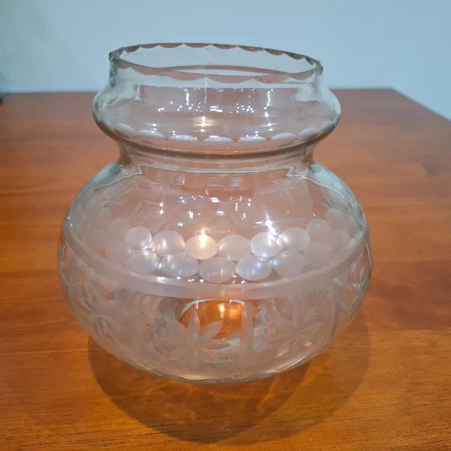 Cúpula de abajur de vidro entalhado