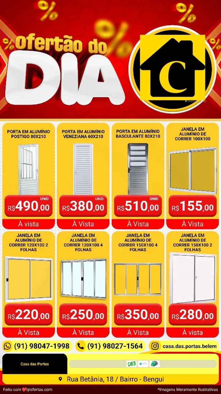 PORTAS / JANELAS DE ALUMÍNIO: TODOS OS MODELOS E TAMANHOS 1