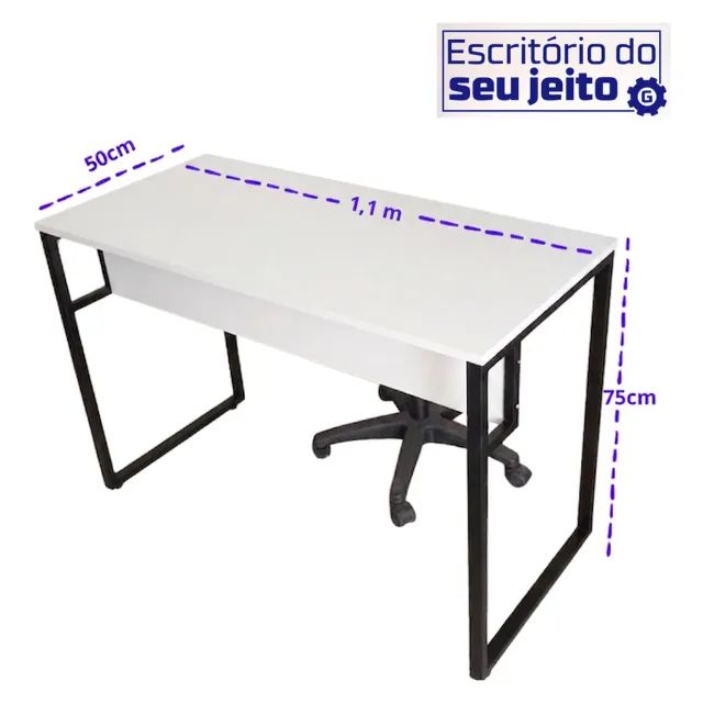 Escrivaninha 1m NOVA Mesa Reforçada Multiuso de Notebook Estudo para Computador Escritório - Foto 4