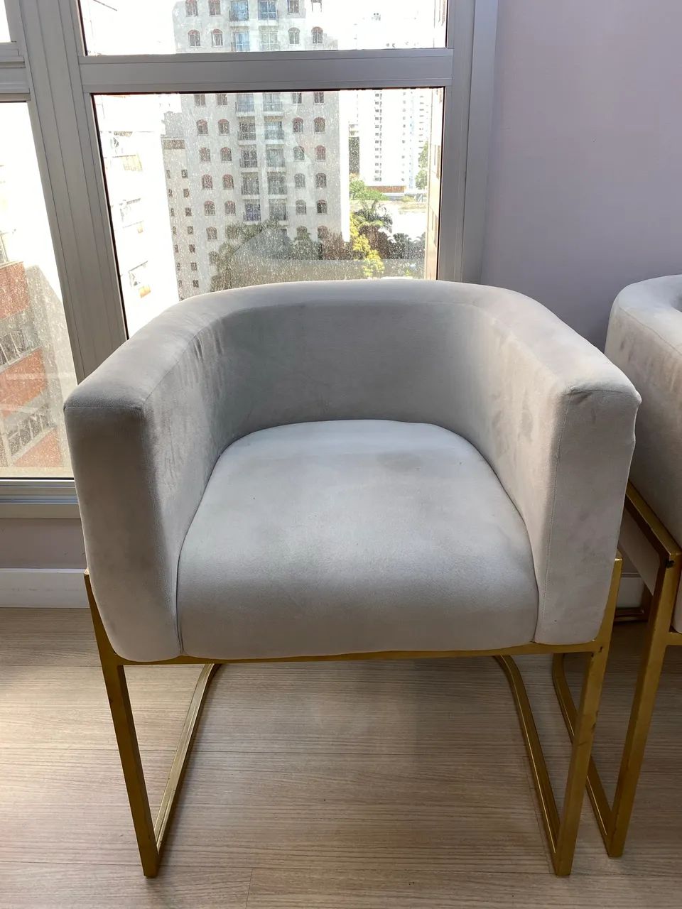 Duas poltronas de veludo bege - Foto 4