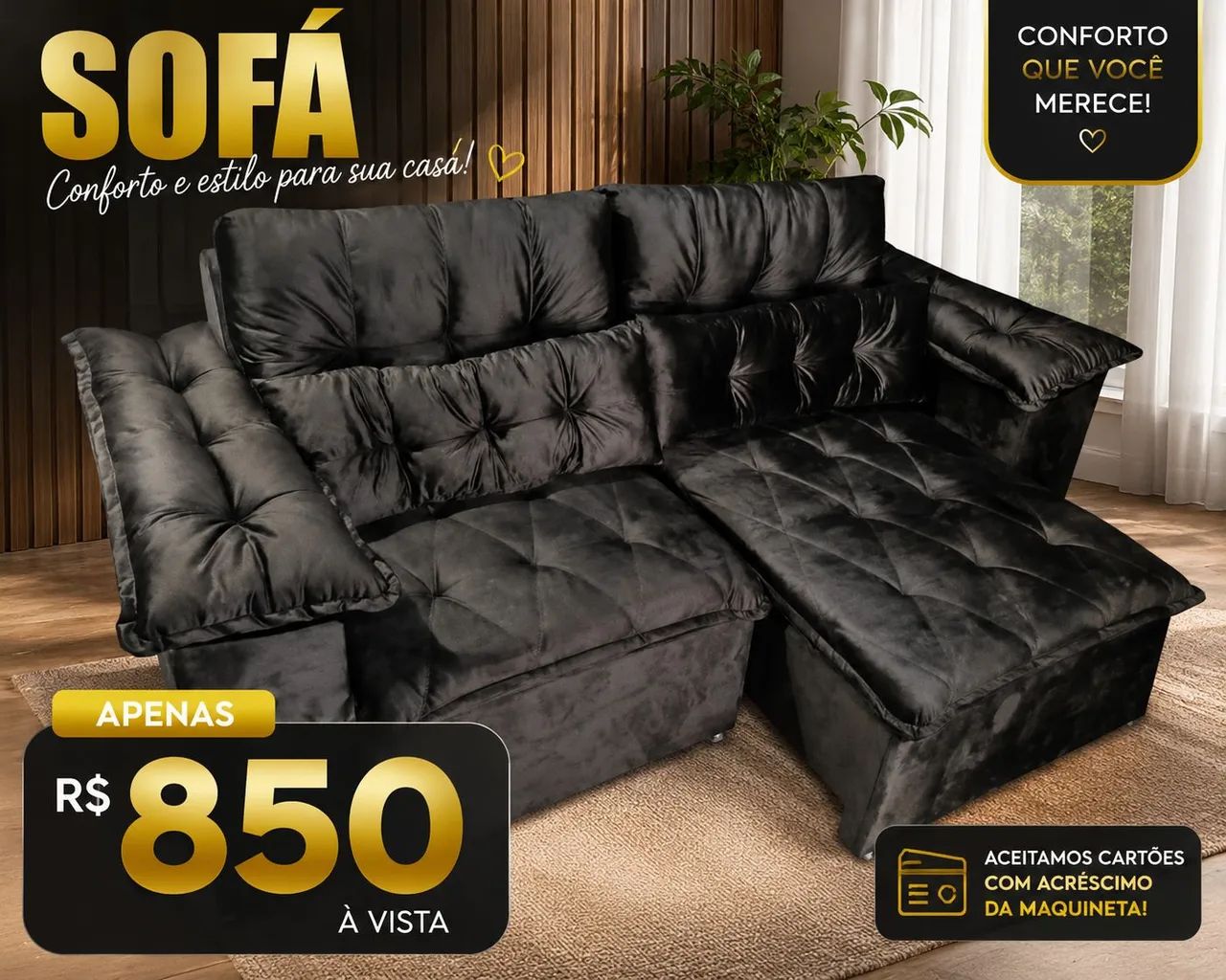 Sofá retrátil duplo corte novo direto de fábrica. - Foto 2