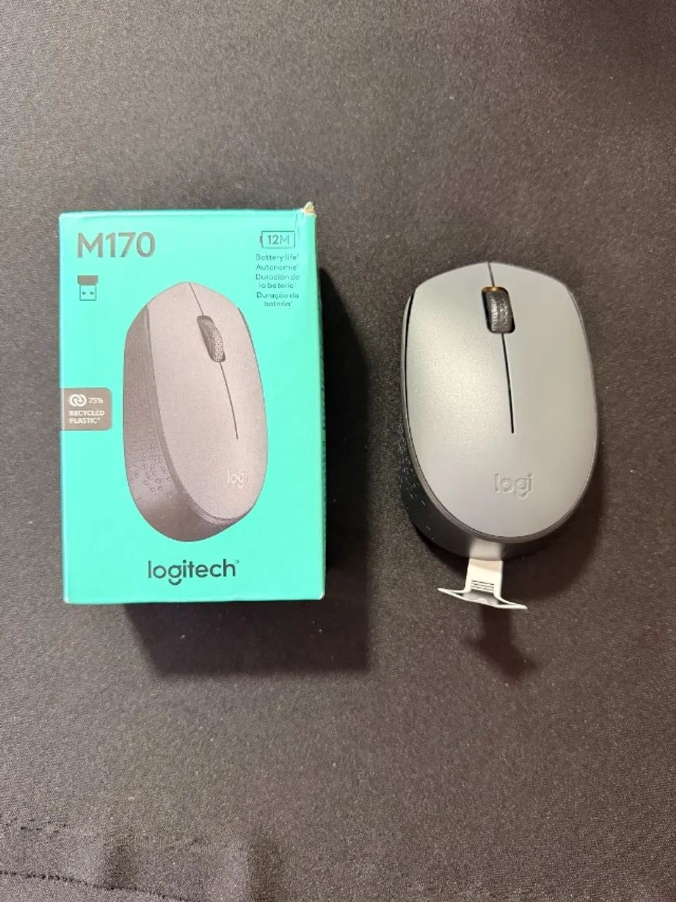 Mouse Sem Fio Logitech M170 Cinza - Novo