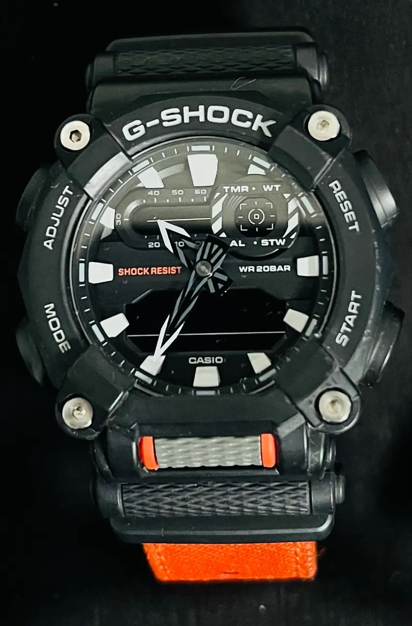 Relógio Casio G-Shock Preto Pulseira Laranja - Foto 2