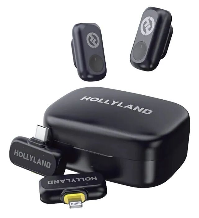Microfone sem fio Hollyland Lark A1 Combo mini para iPhone e Android