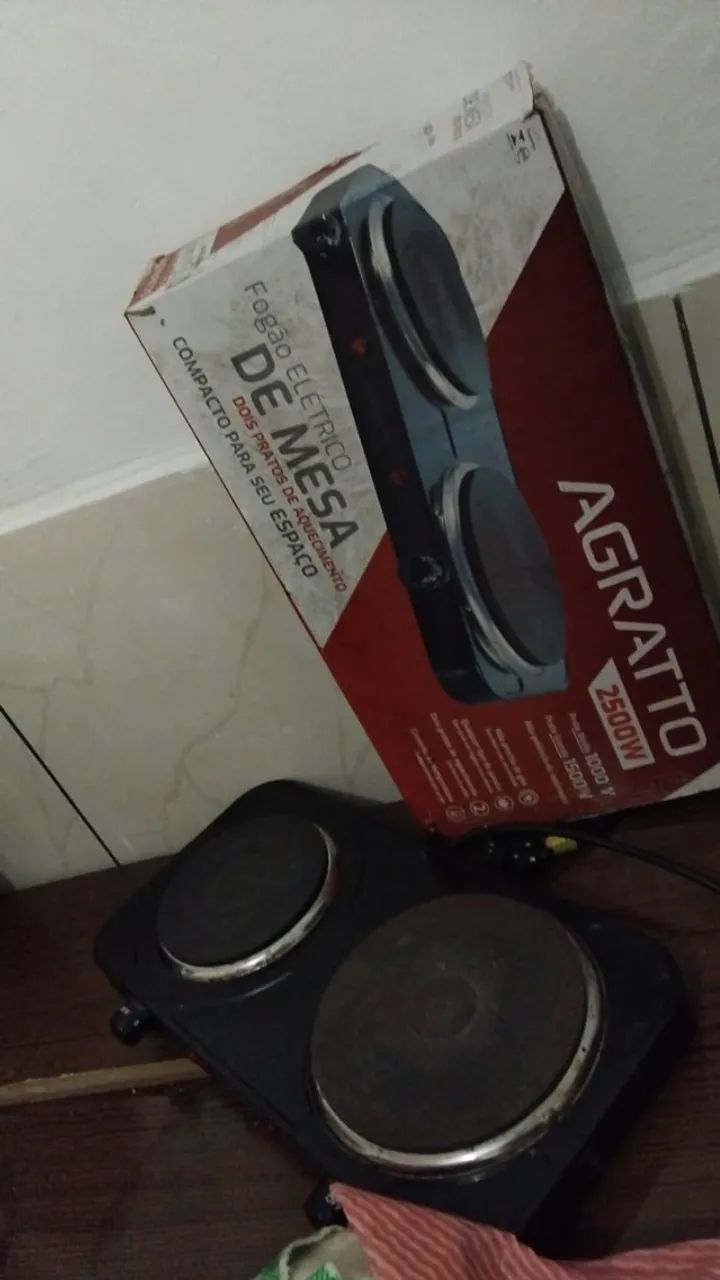 Fogão elétrico 2 bocas com 2500W potência 110V 
