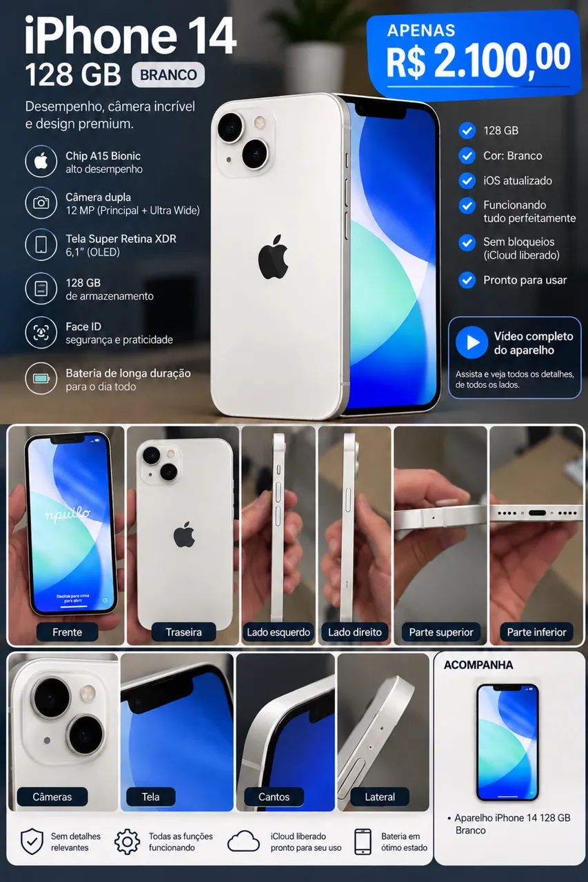 iPhone 14 128gb Branco