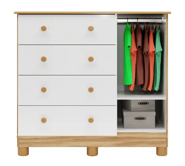 Comoda Bolinha 100% MDF - Peroba - Foto 2