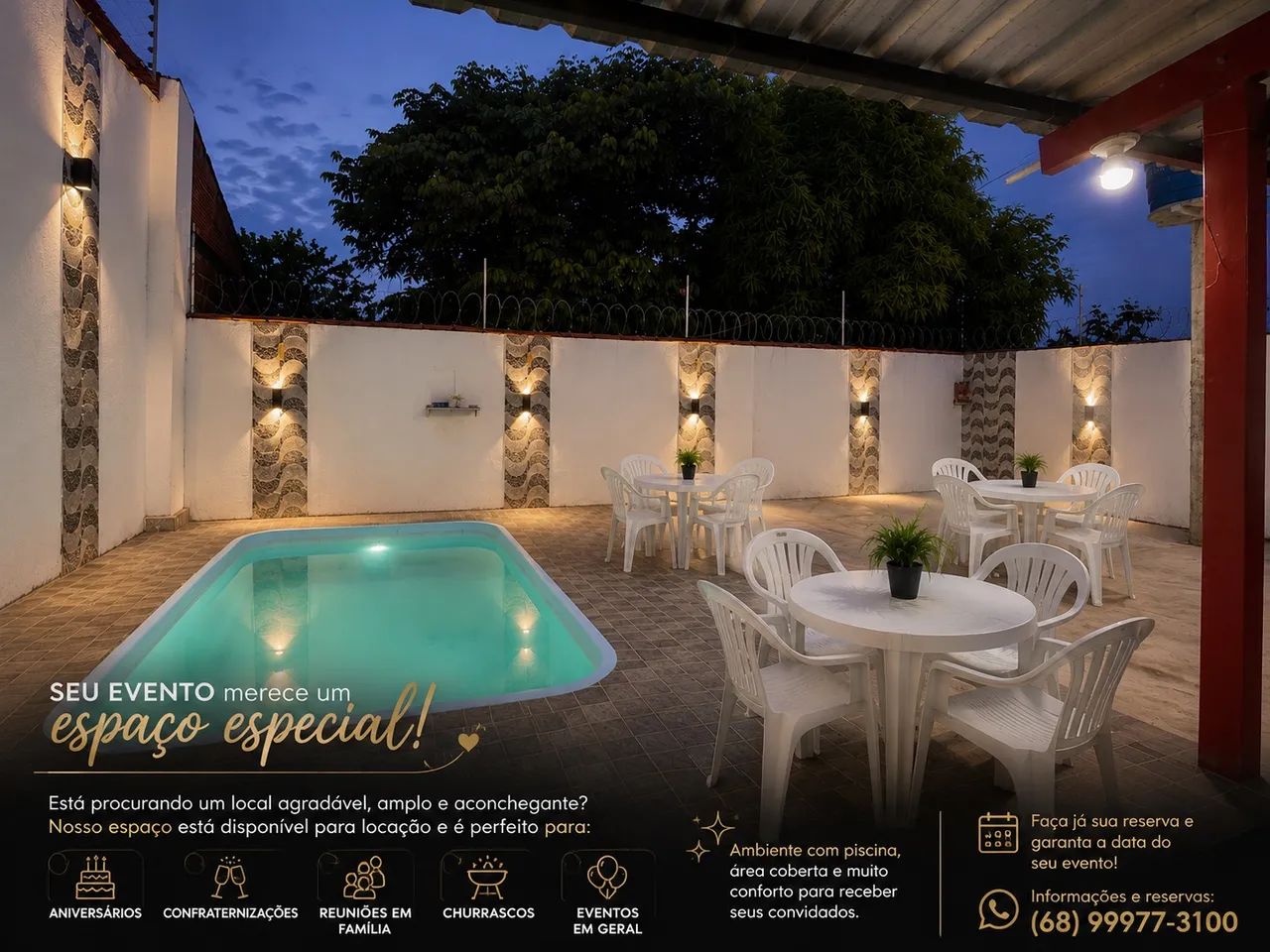 Espaço para festa na Vila Acre ( Diárias)