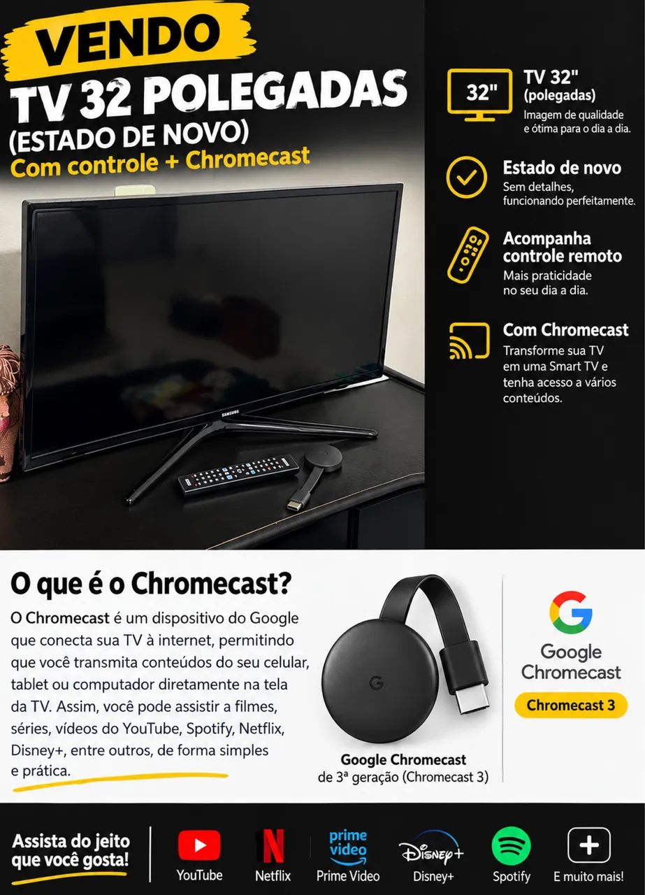 TELEVISÃO E CHROMECAST