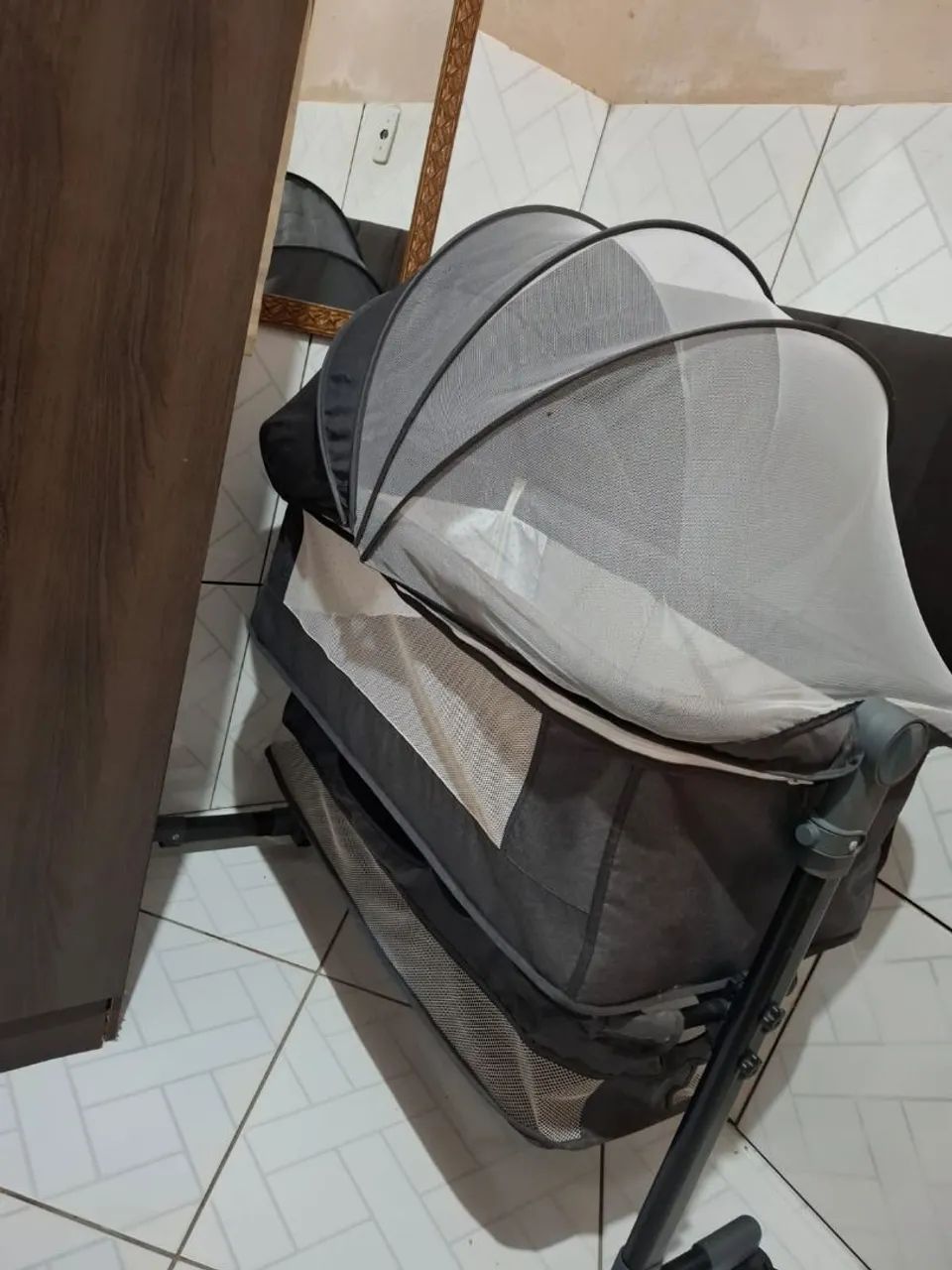 Berço Bebê Portátil Moisés Com Mosquiteiro E Modo Balanço - Foto 4