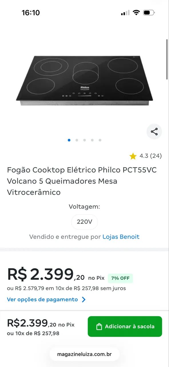 Fogão Cooktop Elétrico Philco  - Foto 2