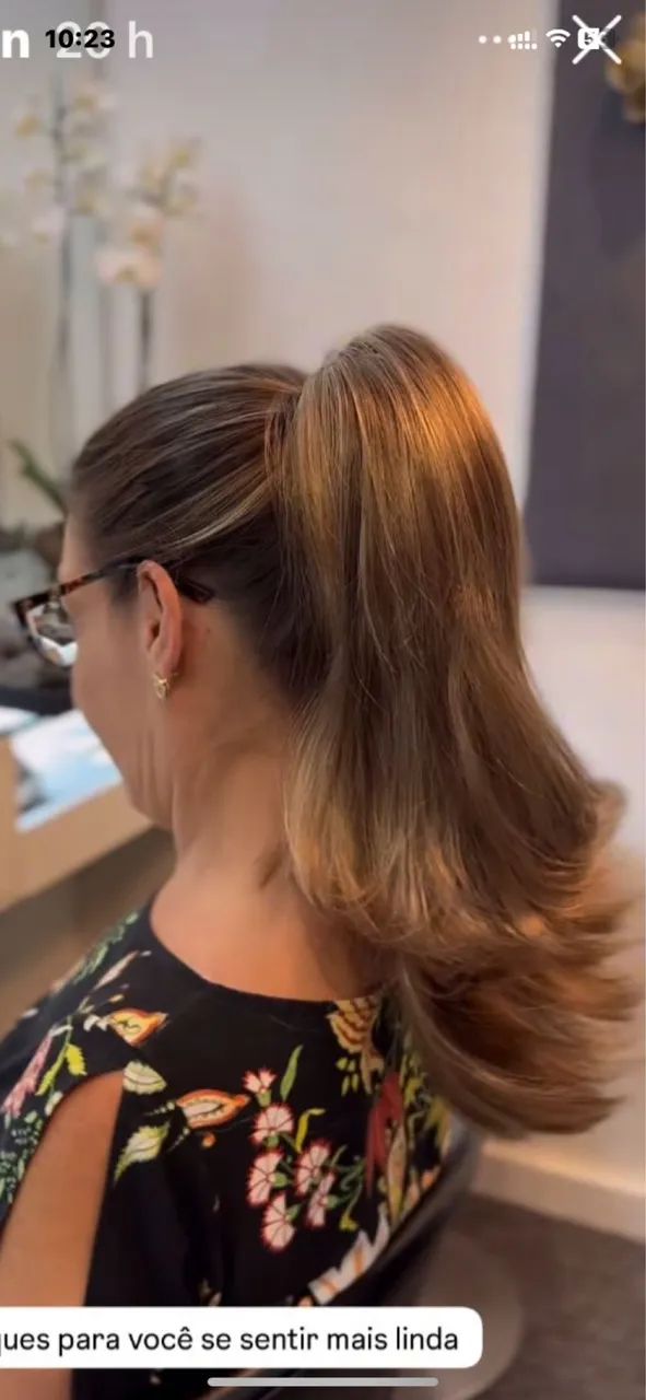 Aplique de Cabelo de Rabo de Cavalo Loiro - Foto 2