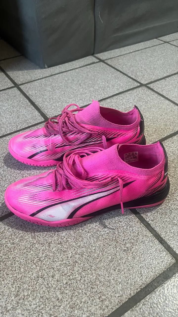 Chuteira Futsal Puma ultra Match lt Rosa tamanho 39 - Foto 3