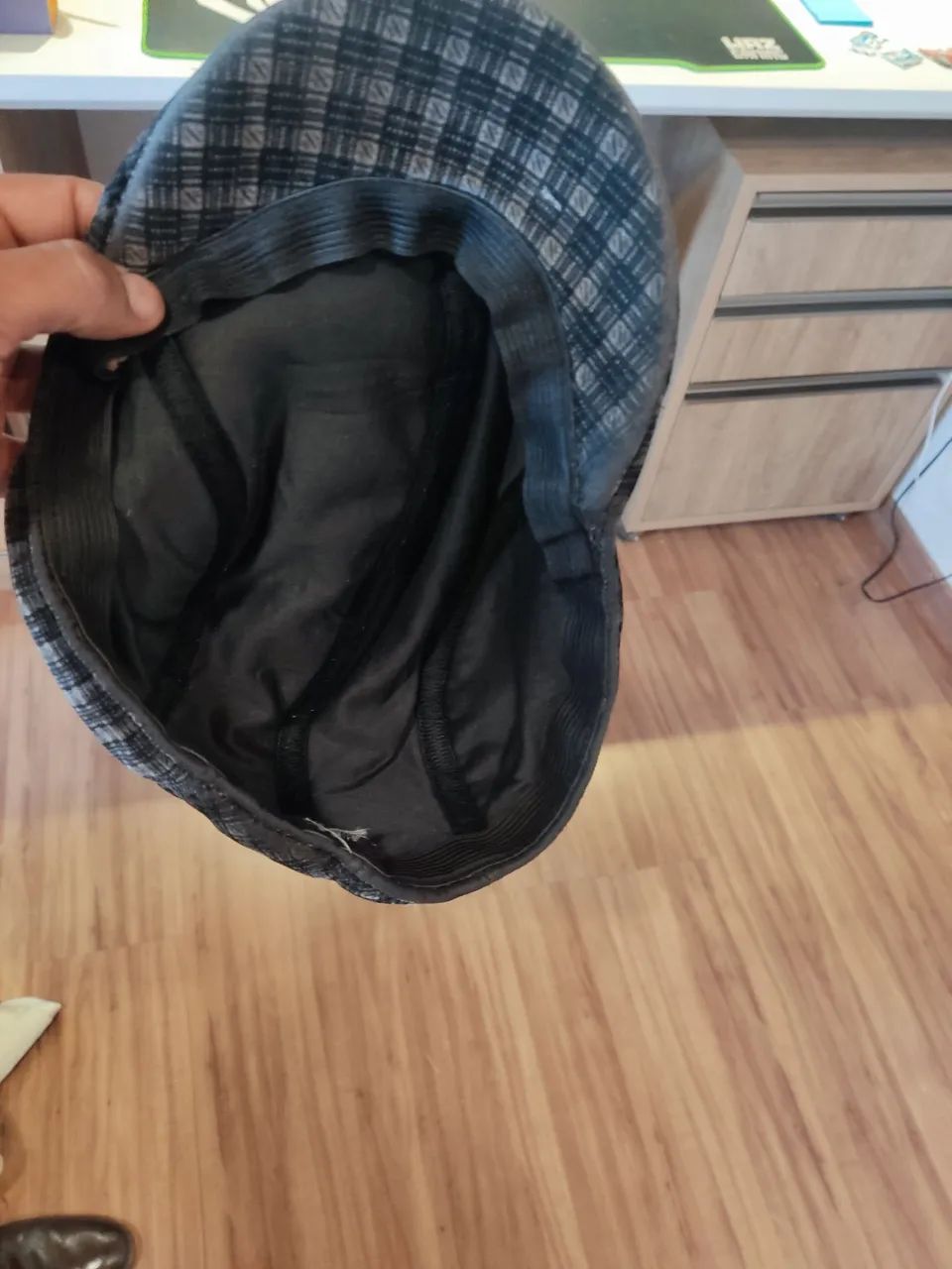 Boina Italiana xadrez cinza e preto. - Foto 4