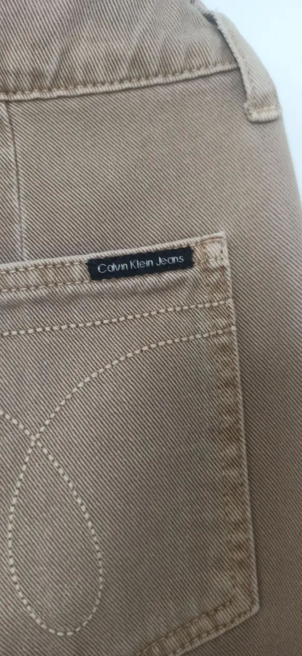 Calça sarja Calvin Klein Tam 40 bege - Foto 5