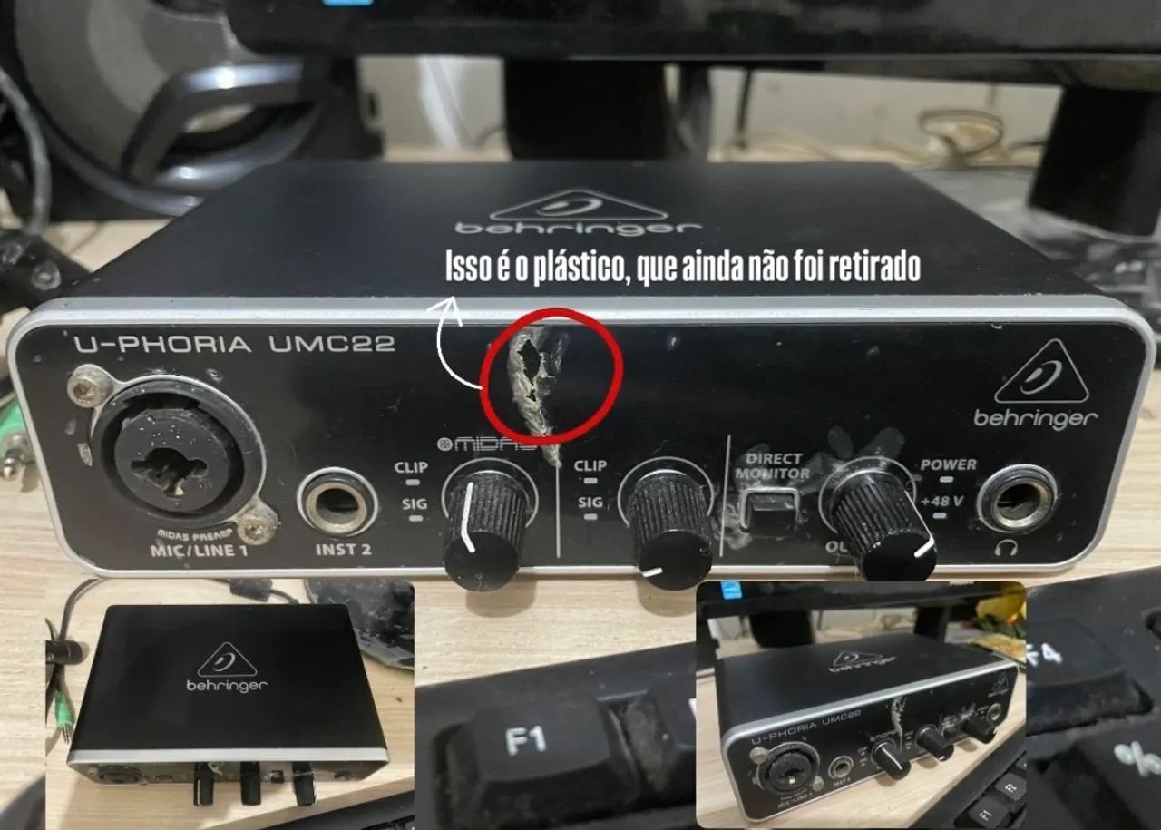 Interface de áudio, behringer - u-phoria, umc22, original  - Foto 5