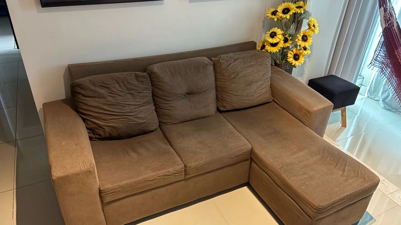 SOFÁ RETRÁTIL/COM CHAISE - 3 lugares  - Foto 2