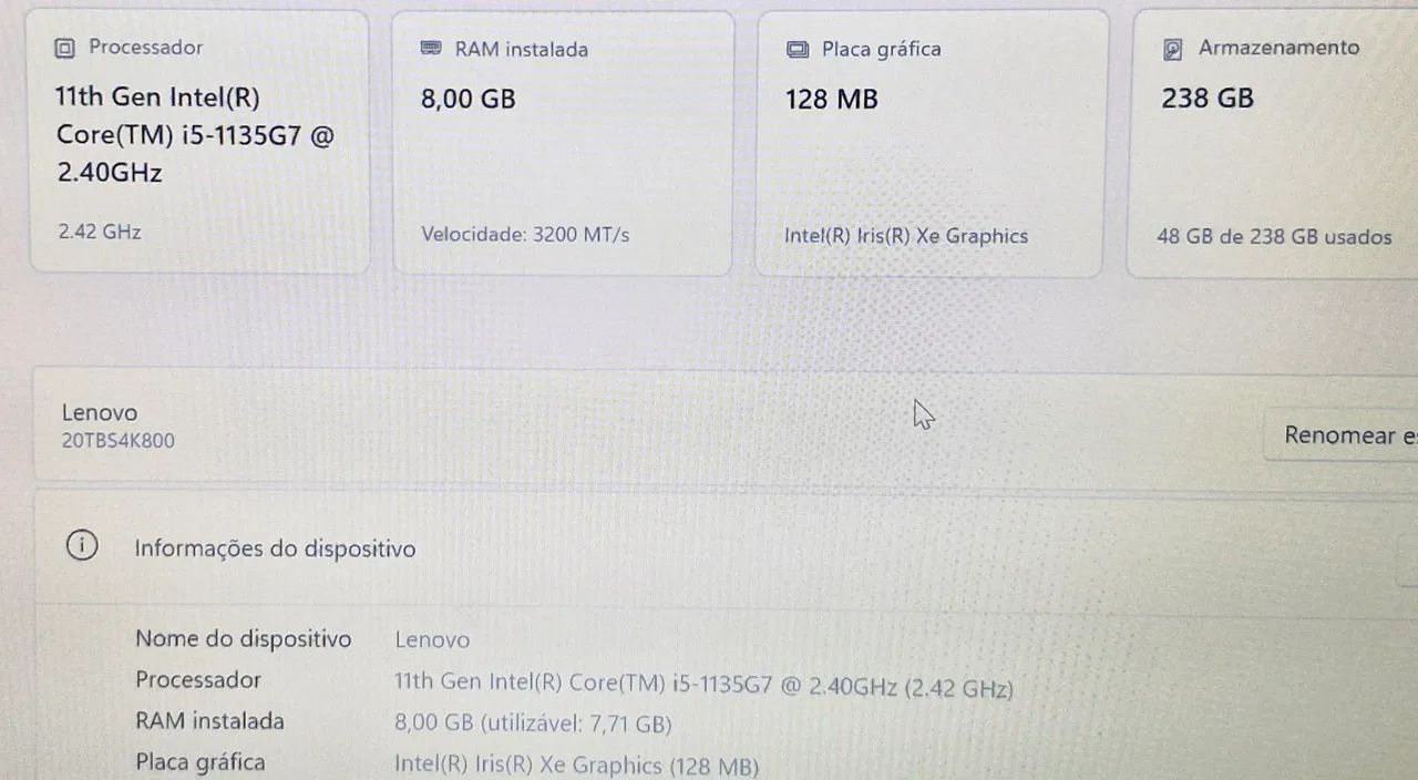 Notebook Lenovo Thinkpad E14 Ger 2 | i5 de 11° Geração | 8GB | SSD NVMe 512GB  - Foto 5