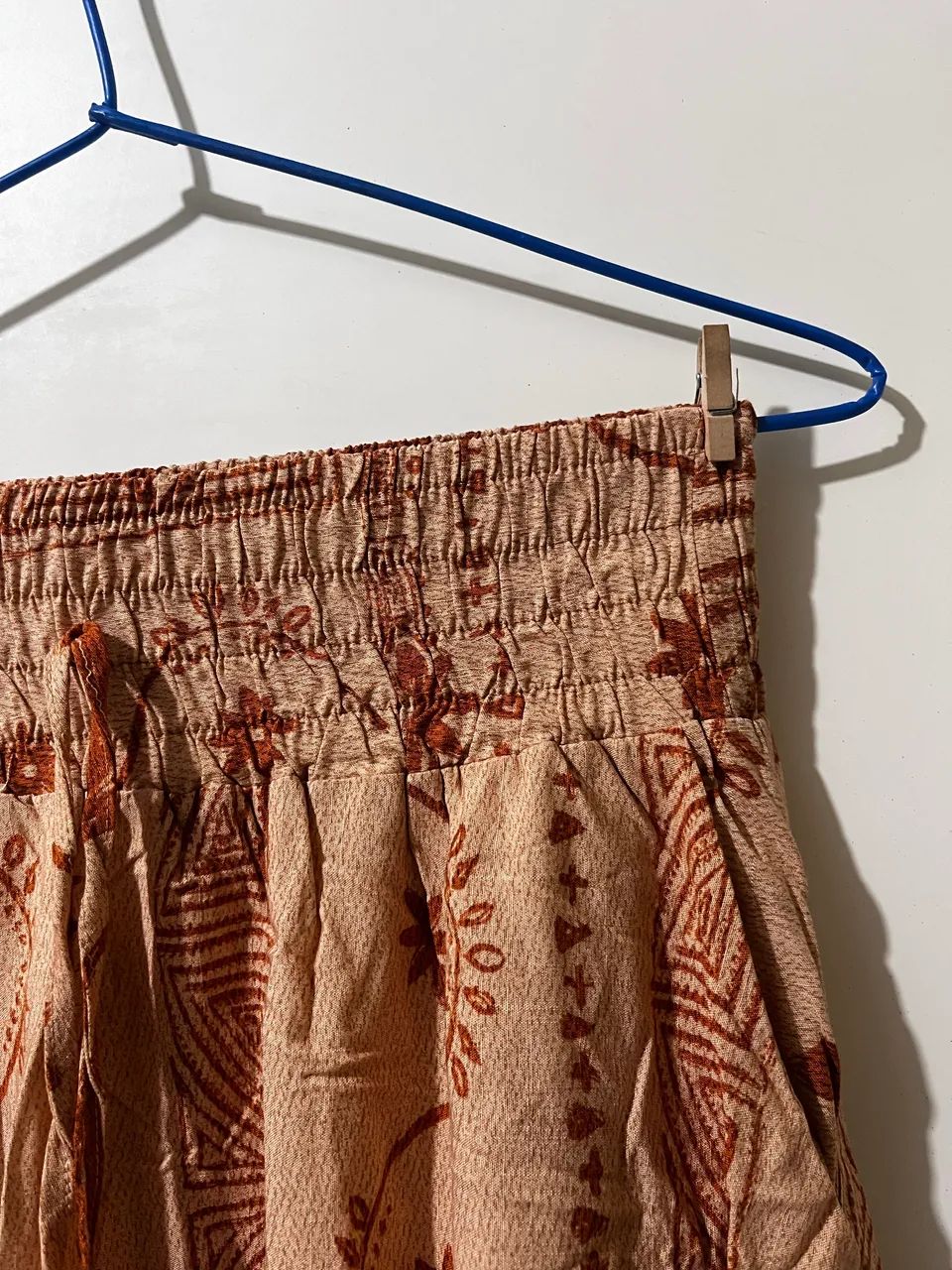 Saia maxi longa estampada marrom M - Foto 4