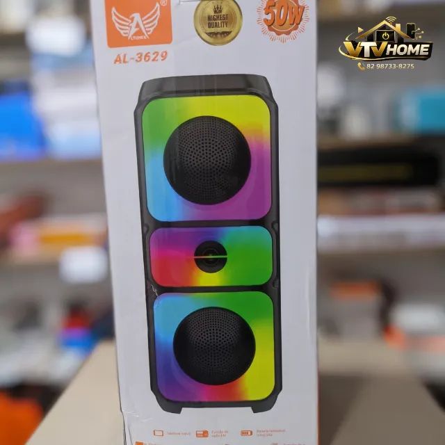 Caixa de Som Torre 50W Bluetooth + Entrega Grátis  - Foto 2