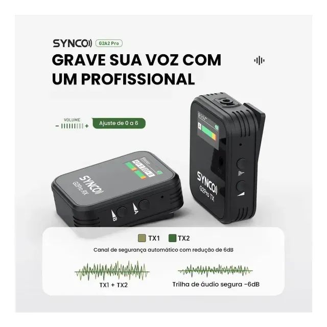 Microfone Lapela Sem Fio Synco G2 A2 - Foto 4