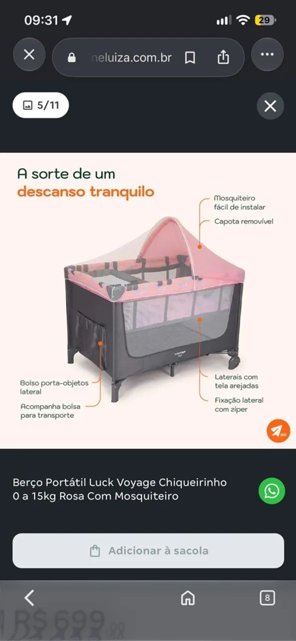 Berço chiqueirinho 