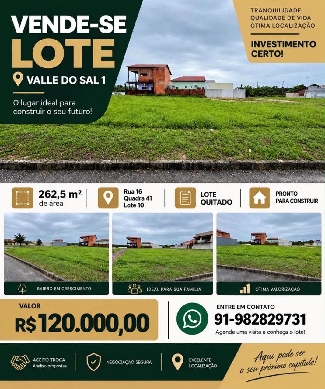 Terreno Vale do sal 1 - pronto pra construir !