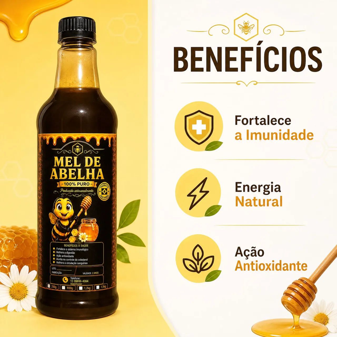 Mel de abelha 100% de pureza - Foto 3