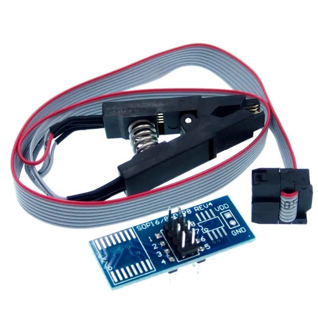 Kit Gravadora Programadora CH341A Pinça Garra Clip Jacaré SOIC8 Eprom Bios - Foto 2