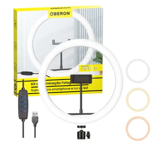 Ring Light para Celular 10 Polegadas LED 20W OBERON (Entrego)