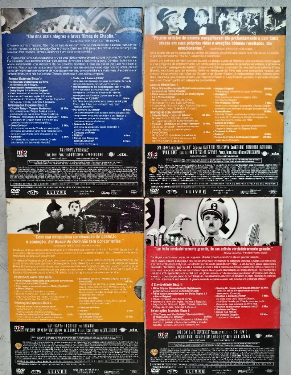 Box Coleção Charles Chaplin Dvd Vol. 1 Ótimo Estado 8 Discos - DVD