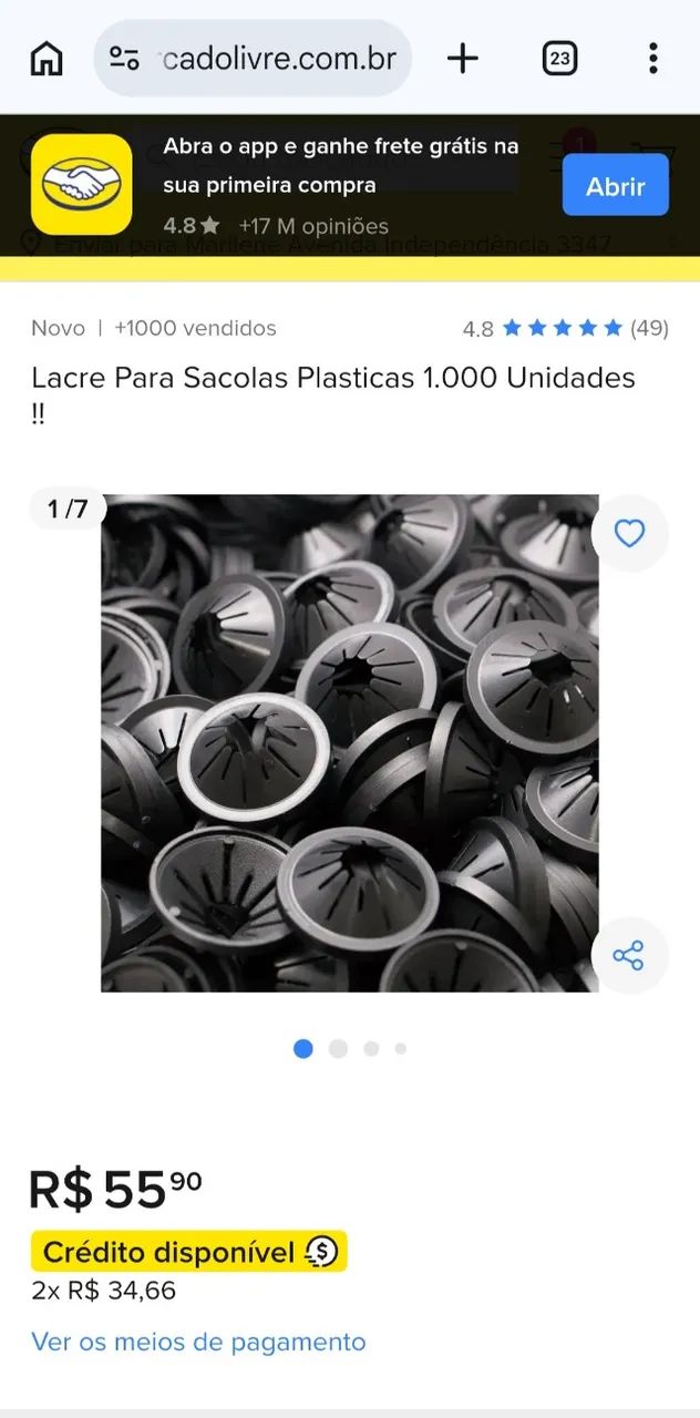 Lacre para sacolas plásticas 