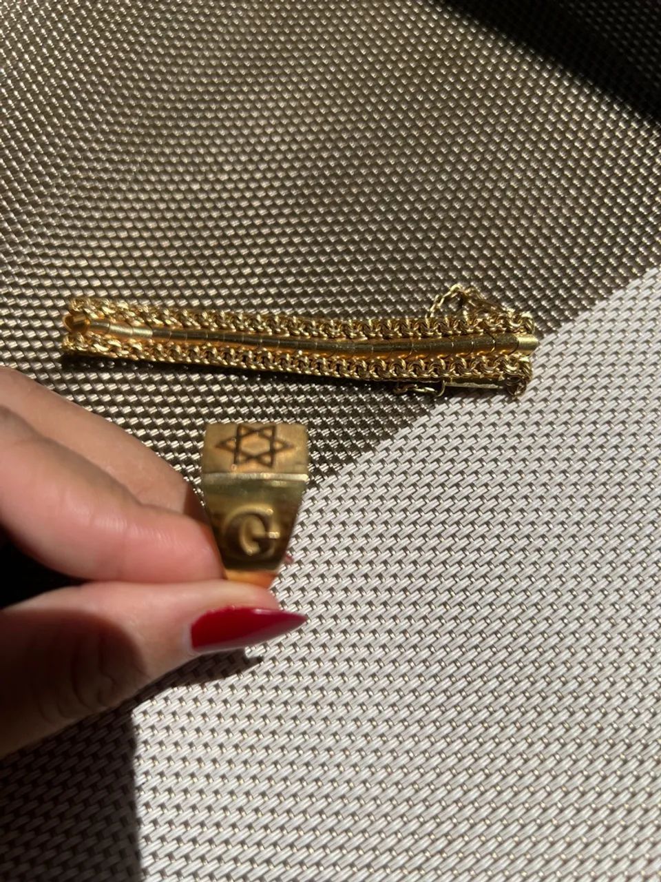 Pulseira e anel de ouro 18K - Foto 4