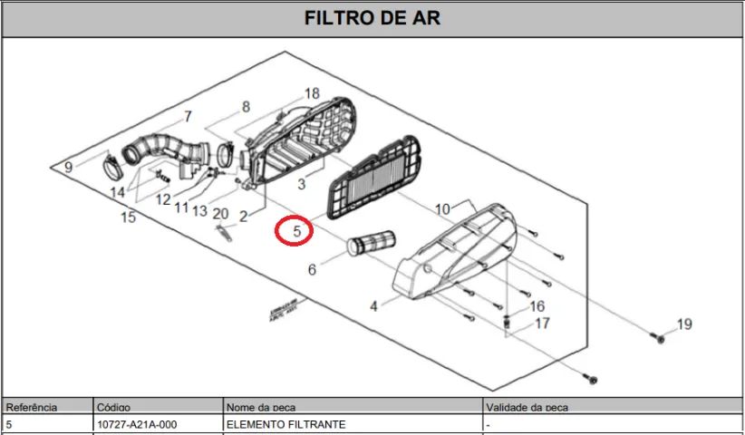 Filtro de AR Dafra Citycom 300i - Foto 5