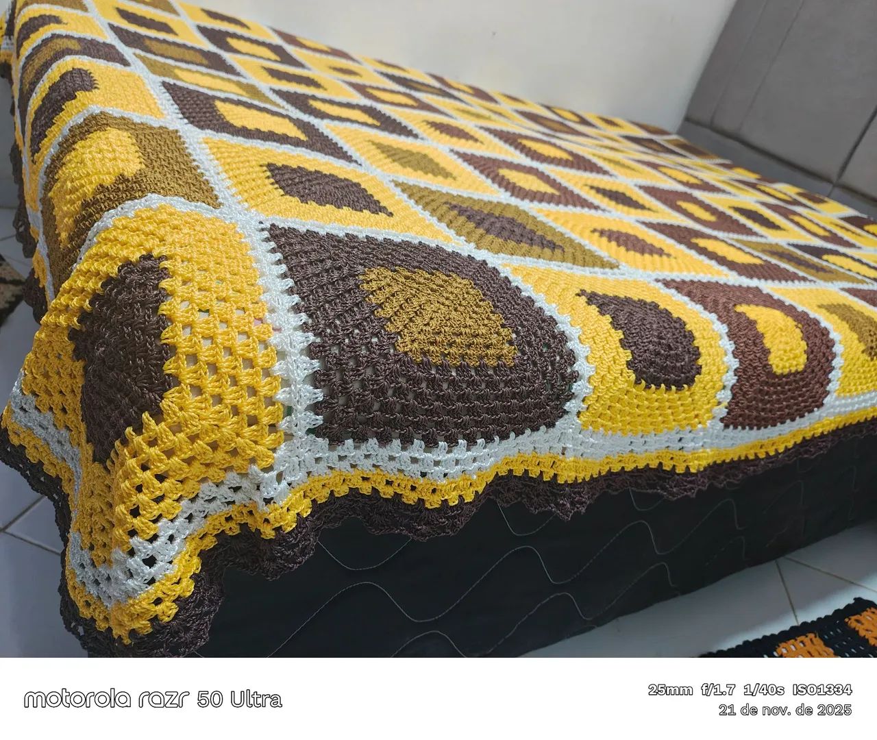 COLCHA CASAL CROCHÊ DE LUXO novo 