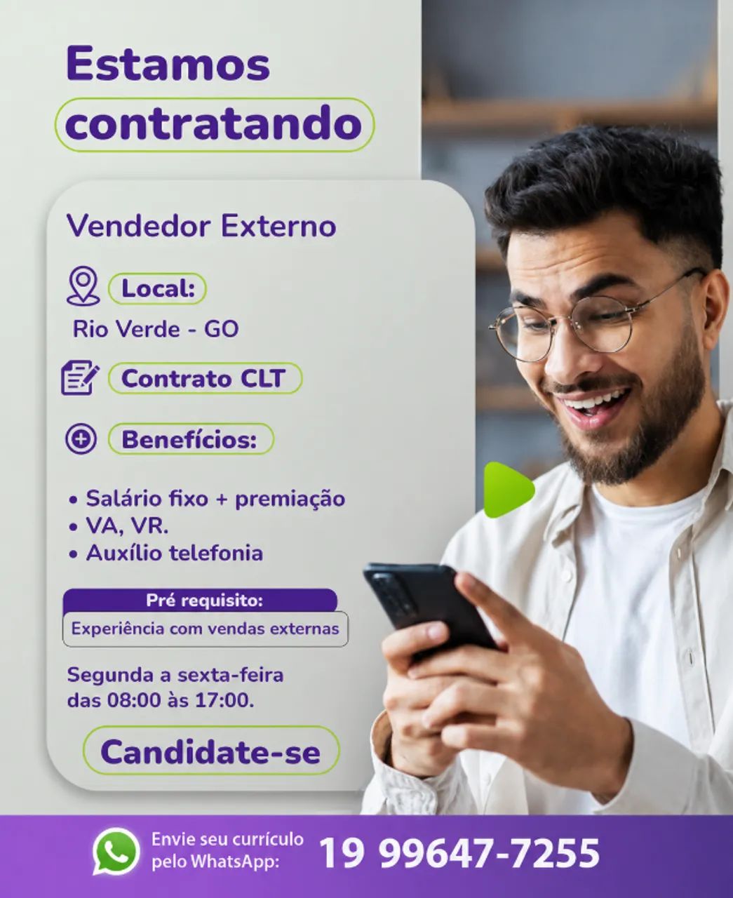 Vagas Abertas- Vendedor Externo