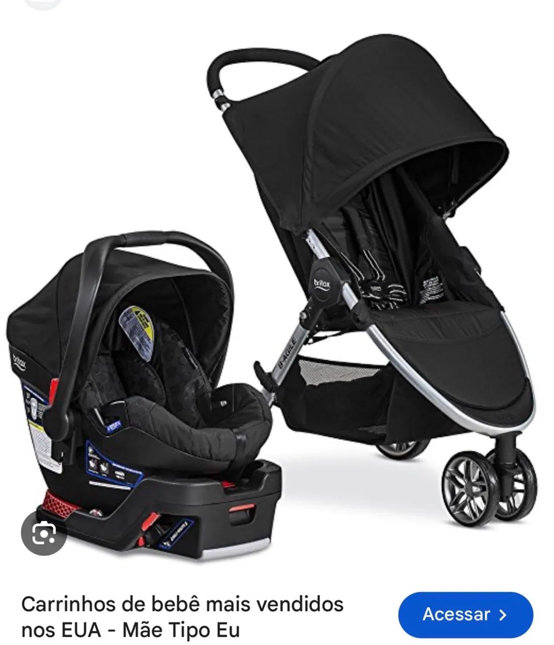 Carrinho de bebê e bebê conforto BRITAX EUA - Foto 5