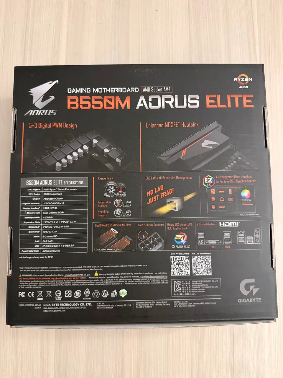 Placa Mãe B550M Aorus Elite - Foto 4
