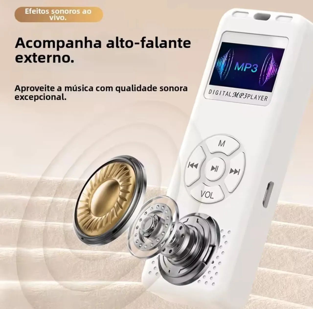 MP3 Player com Led Digital, Rádio e gravador de voz - Foto 5