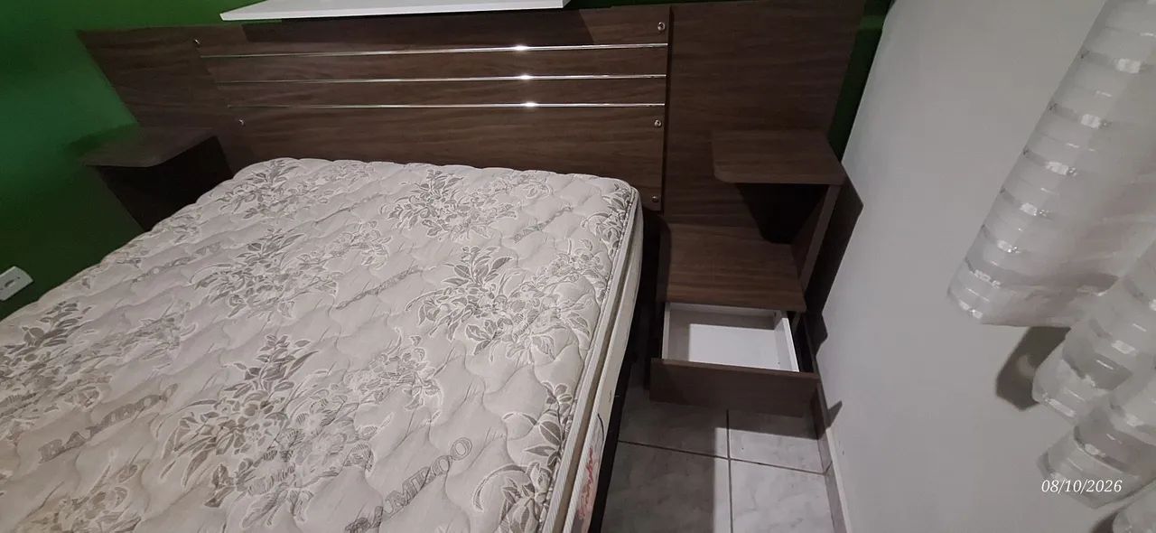 Cama Box, Colchão e Cabeceira com Criado-mudo  - Foto 5