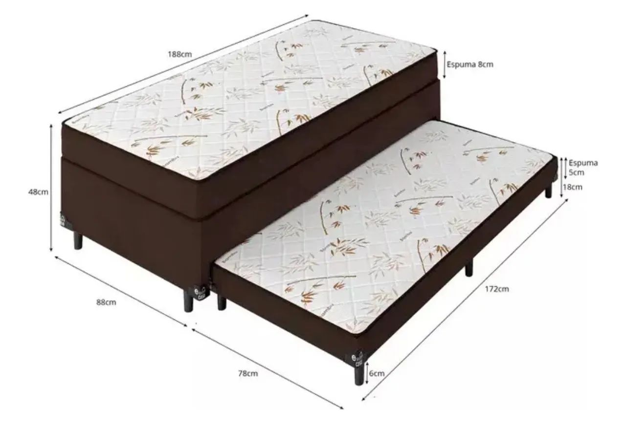 Cama box solteiro bicama 