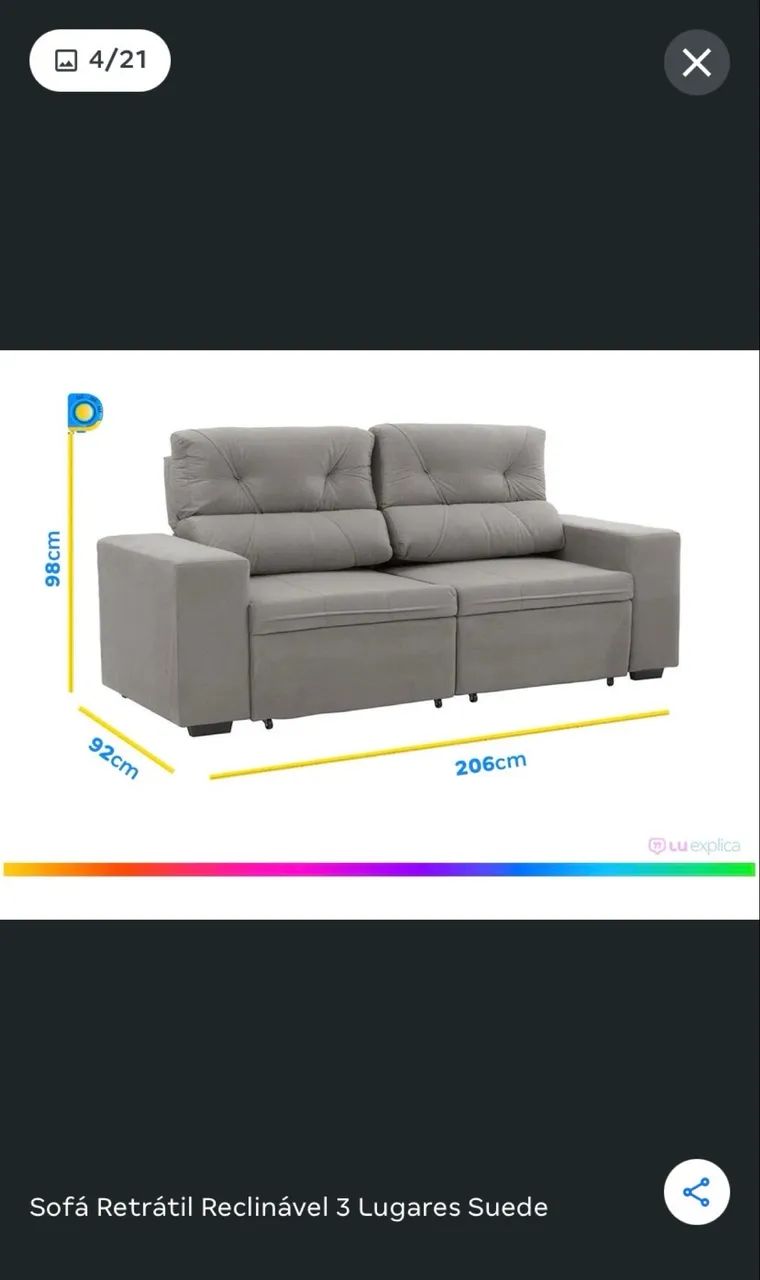 Sofá 3 lugares 65578336720258124