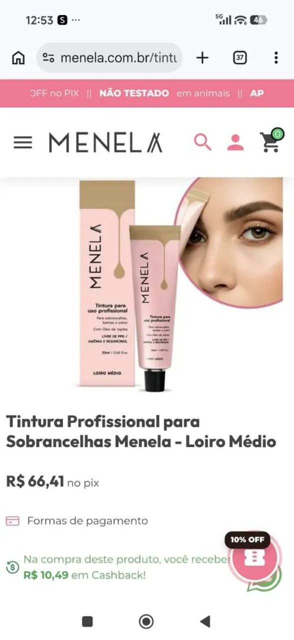 Creme e tintura para sobrancelhas da Menela - Foto 3