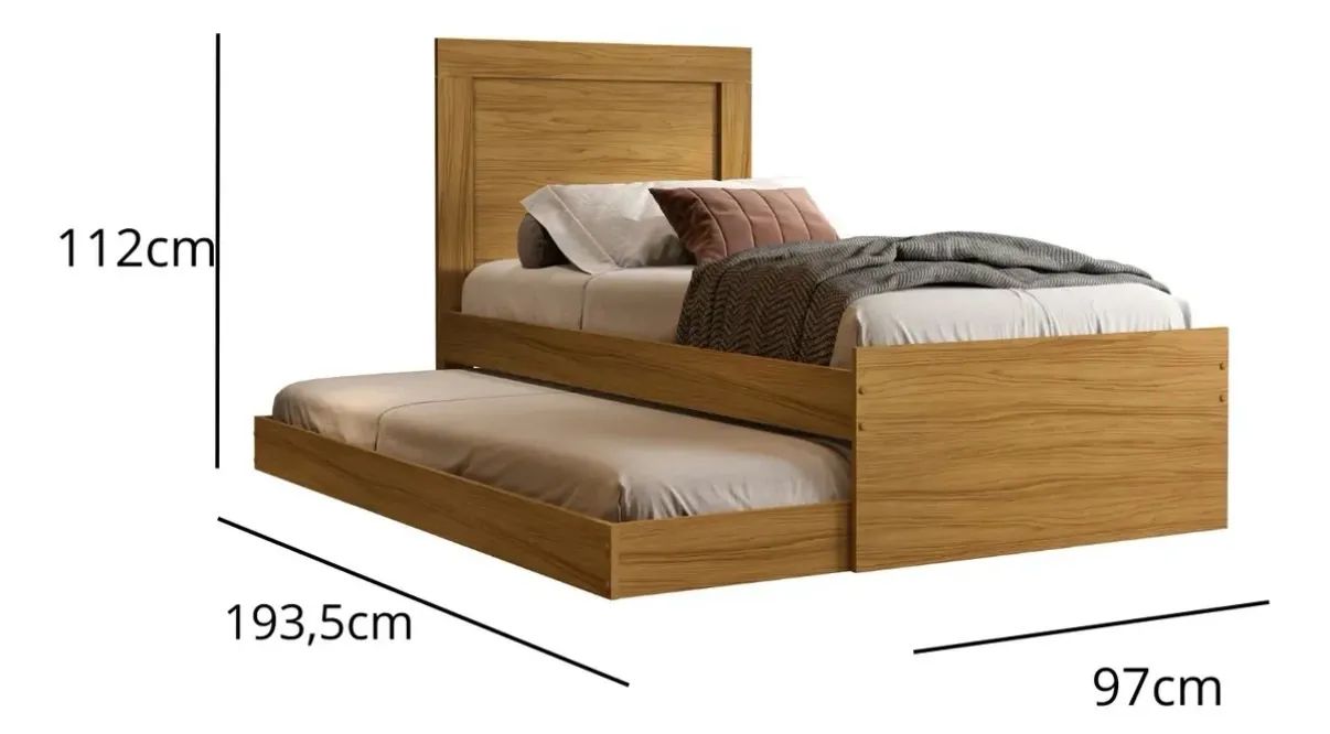 Cama solteiro com auxiliar  - Foto 2