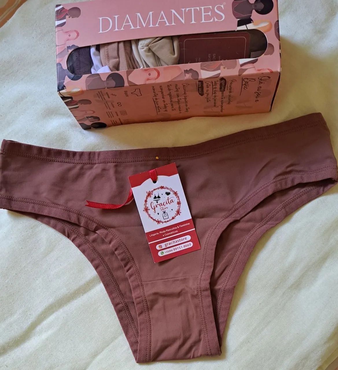 Kit com 7 Calcinhas Diamantes Lingerie em Microfibra 