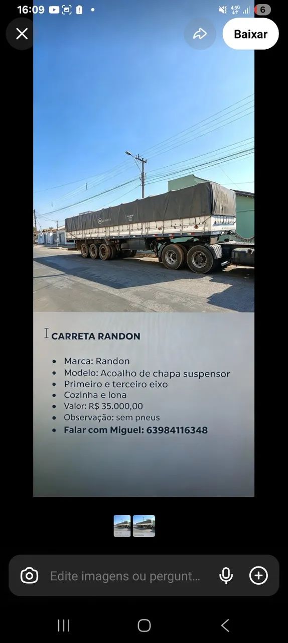 Carreta Randon  Marca: Randon  Modelo: Acoalho de chapa suspensor  Primeiro e terceiro eix - Foto 4