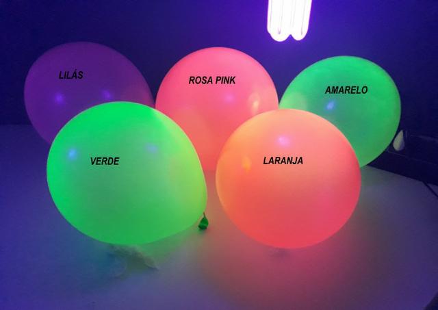 Balões Neon kit 25 unidades - brilha com luz negra( leia a descrição)