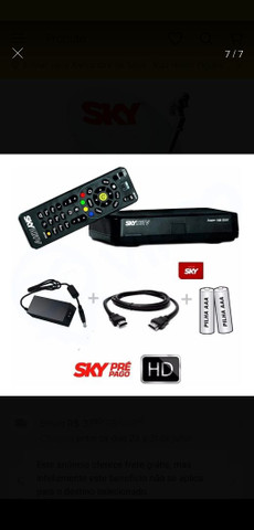 Receptor Oficial Sky Pré Pago Conforto HD Original - Cellcenter - O maior  mix de produtos eletrônicos
